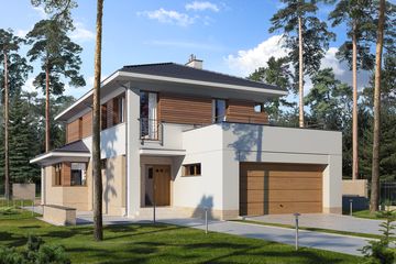  Projekt domu E-201 (WAX1101) - projekt domu z pełnym piętrem - Zdjęcie 1