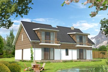  Projekt pensjonatu Budynek agroturystyczny Brzoza LMPS01 (WOB1663) - projekt pensjonatu parterowego z poddaszem - Zdjęcie 2