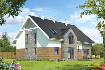  Projekt pensjonatu Budynek agroturystyczny Dąb LMPS02 (WOB1665) - projekt pensjonatu parterowego z poddaszem - Zdjęcie 3