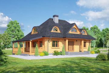  Projekt domu Chmielniki małe 59 dw (KRP2056) - projekt domu parterowego z poddaszem - Zdjęcie 1