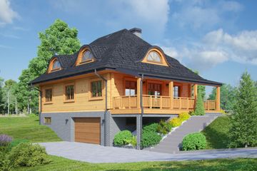  Projekt domu Chmielniki małe 59 dw (KRP2056) - projekt domu parterowego z poddaszem - Zdjęcie 2