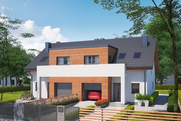  Projekt domu Eco 12 dwulokalowy (WOZ1009) - projekt domu parterowego z poddaszem - Zdjęcie 1