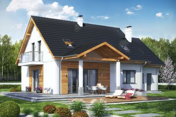  Projekt domu Sowa 12 z garażem (WRL1037) - projekt domu parterowego z poddaszem - Zdjęcie 2