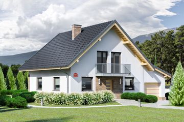  Projekt domu przy Oliwkowej 3 NH (KRK1457) - projekt domu parterowego z poddaszem - Zdjęcie 1