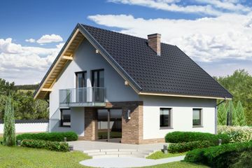  Projekt domu przy Oliwkowej 3 NH (KRK1457) - projekt domu parterowego z poddaszem - Zdjęcie 2