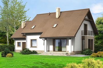  Projekt domu Bakalia 5 (WOF1098) - projekt domu parterowego z poddaszem - Zdjęcie 2