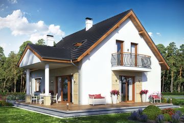  Projekt domu Sowa 13 z garażem (WRL1038) - projekt domu parterowego z poddaszem - Zdjęcie 2