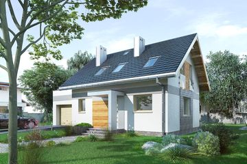  Projekt domu Drops G1 (1580) (KRD2729) - projekt domu parterowego z poddaszem - Zdjęcie 2