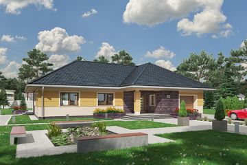 Projekt domu Tymoteusz (1587) - parterowy dom o powierzchni 142,50 m², dach czterospadowy - ujęcie 3