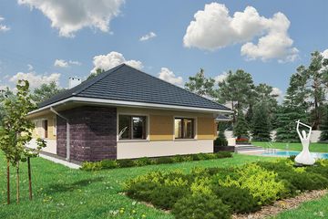 Projekt domu Tymoteusz (1587) - parterowy dom o powierzchni 142,50 m², dach czterospadowy - ujęcie 4