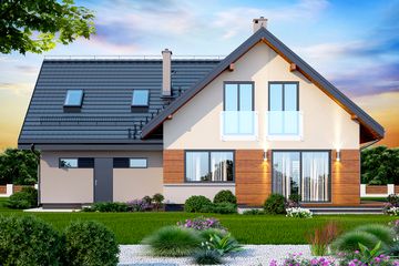  Projekt domu Noelia Modern 2M (WOK1074) - projekt domu parterowego z poddaszem - Zdjęcie 2