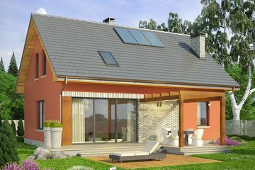  Projekt domu Etno (WRN1371) - projekt domu parterowego z poddaszem - Zdjęcie 1