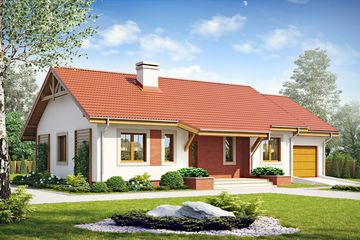  Projekt domu Julek styl z garażem 1-st. [A] (WRF1716) - projekt domu parterowego - Zdjęcie 1