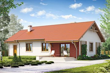  Projekt domu Julek styl z garażem 1-st. [A] (WRF1716) - projekt domu parterowego - Zdjęcie 2