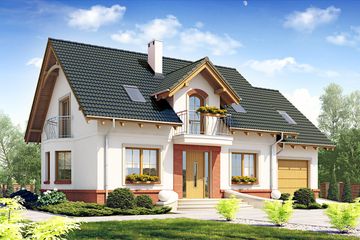  Projekt domu Dla Ciebie 1 w4 z garażem 1-st. [A] (WRF1717) - projekt domu parterowego z poddaszem - Zdjęcie 1