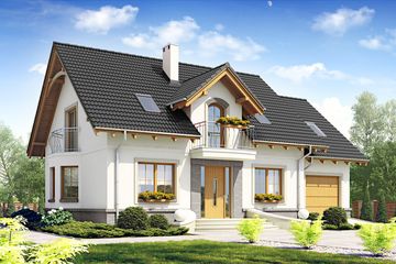  Projekt domu Dla Ciebie 1 w4 z garażem 1-st. [A] (WRF1717) - projekt domu parterowego z poddaszem - Zdjęcie 3