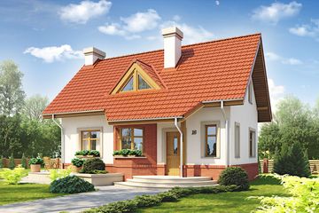  Projekt domu Agatka styl bez garażu [B] (WRF1720) - projekt domu parterowego z poddaszem - Zdjęcie 1
