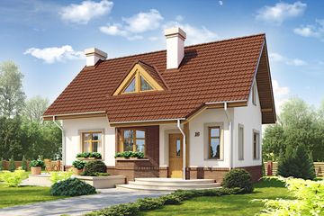  Projekt domu Agatka styl bez garażu [B] (WRF1720) - projekt domu parterowego z poddaszem - Zdjęcie 3