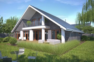  Projekt domu Lagos V DCP117d (WOB1667) - projekt domu parterowego z poddaszem - Zdjęcie 2