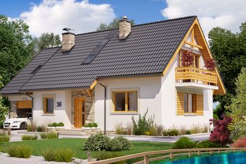  Projekt domu BW-36 wariant 5 (JGC1163) - projekt domu parterowego z poddaszem - Zdjęcie 2