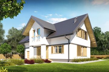  Projekt domu Fabian I (BBG1033) - projekt domu parterowego z poddaszem - Zdjęcie 1