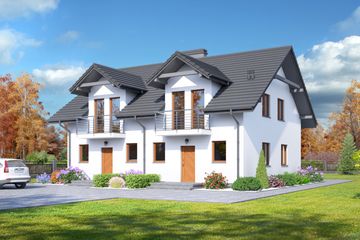  Projekt domu Piaskowo ab (KRP2058) - projekt domu parterowego z poddaszem - Zdjęcie 1