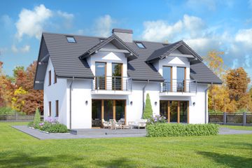  Projekt domu Piaskowo ab (KRP2058) - projekt domu parterowego z poddaszem - Zdjęcie 2