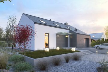  Projekt domu Ciekawy 1 (WAW1086) - projekt domu parterowego z poddaszem - Zdjęcie 2