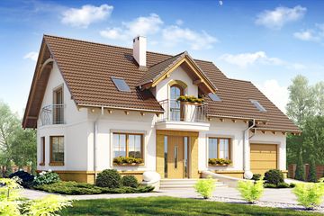  Projekt domu Dla Ciebie 1 z garażem 1-st. [A] (WRF1706) - projekt domu parterowego z poddaszem - Zdjęcie 3