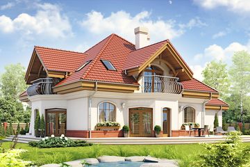  Projekt domu Dzierlatka III styl z garażem 2-st. [A] (WRF1728) - projekt domu parterowego z poddaszem - Zdjęcie 4