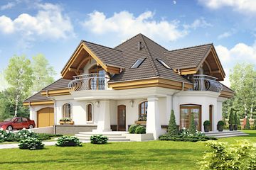  Projekt domu Dzierlatka III styl z garażem 2-st. [A] (WRF1728) - projekt domu parterowego z poddaszem - Zdjęcie 5