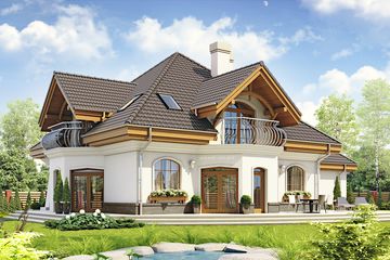  Projekt domu Dzierlatka III styl z garażem 2-st. [A] (WRF1728) - projekt domu parterowego z poddaszem - Zdjęcie 6