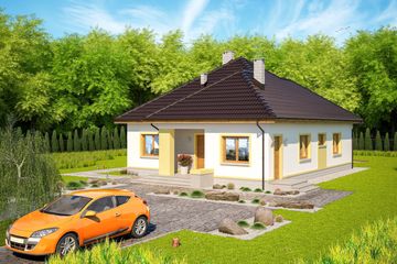  Projekt domu Fidel (WOE1106) - projekt domu parterowego z poddaszem - Zdjęcie 3