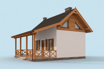  Projekt domu letniskowego Bari dom letniskowy z poddaszem szkielet drewniany (SLN2415) - projekt domu parterowego z poddaszem - Zdjęcie 2