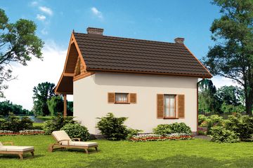  Projekt domu letniskowego Bari dom letniskowy z poddaszem szkielet drewniany (SLN2415) - projekt domu letniskowego parterowego z poddaszem - Zdjęcie 3