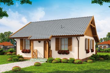  Projekt domu letniskowego Barbados dom letniskowy szkielet drewniany (SLN2416) - projekt domu parterowego - Zdjęcie 1