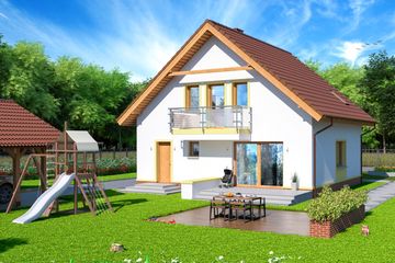  Projekt domu Ares 4 (WOE1107) - projekt domu parterowego z poddaszem - Zdjęcie 2