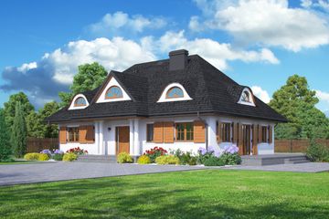  Projekt domu Chmielniki średnie nowe (KRP2059) - projekt domu parterowego z poddaszem - Zdjęcie 1