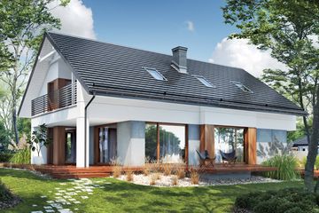  Projekt domu Nicea (BBE1042) - projekt domu parterowego z poddaszem - Zdjęcie 3