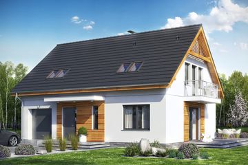  Projekt domu Sznaucer 5 z garażem (WRL1041) - projekt domu parterowego z poddaszem - Zdjęcie 1