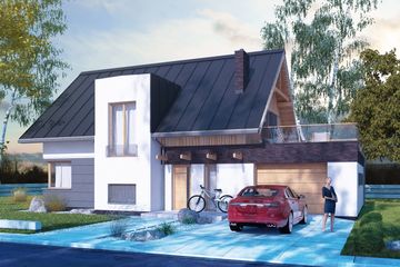  Projekt domu Accuratus I PG1 (SLS1090) - projekt domu parterowego z poddaszem - Zdjęcie 1