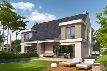  Projekt domu Oliwier z wiatą (bliźniak) (WRC2662) - projekt domu parterowego z poddaszem - Zdjęcie 3