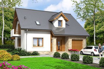  Projekt domu Bakalia 6 (WOF1101) - projekt domu parterowego z poddaszem - Zdjęcie 1