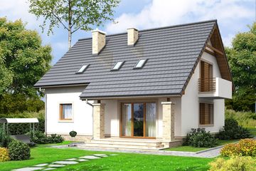  Projekt domu Bakalia 6 (WOF1101) - projekt domu parterowego z poddaszem - Zdjęcie 2