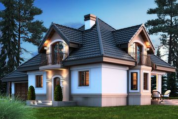  Projekt domu Śnieżka K 2G (BSB1125) - projekt domu parterowego z poddaszem - Zdjęcie 3