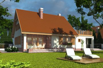  Projekt domu Bażant II z garażem 2-st. [A1] (WRF1730) - projekt domu parterowego z poddaszem - Zdjęcie 2