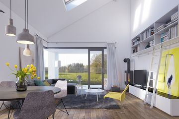  Projekt domu Ciekawy 1A (WAW1089) - projekt domu parterowego z poddaszem - Zdjęcie 5