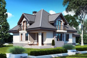  Projekt domu Śnieżka K (BSB1127) - projekt domu parterowego z poddaszem - Zdjęcie 2