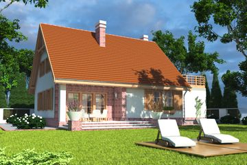  Projekt domu Bażant II z garażem 1-st. [A] (WRF1043) - projekt domu parterowego z poddaszem - Zdjęcie 3