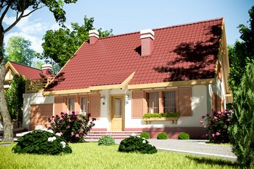  Projekt domu Bażant II z garażem 1-st. [A] (WRF1043) - projekt domu parterowego z poddaszem - Zdjęcie 4